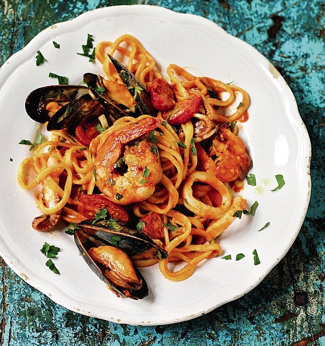 Seafood linguine from Albania
