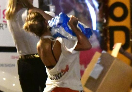 Rita Ora also helped today sort donations for Grenfell Tower fire victims