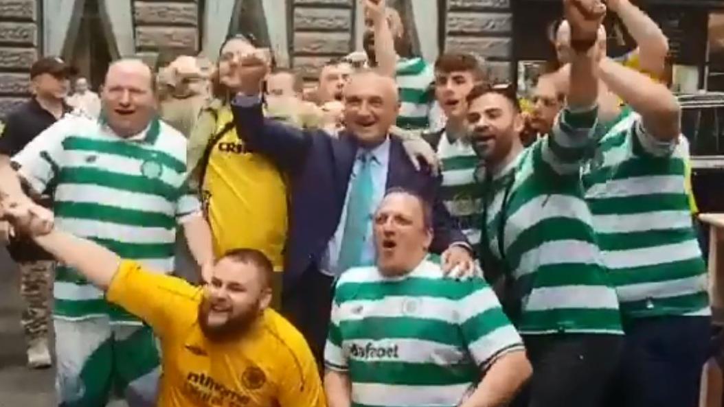 Albanian president shows he’s just one of the Celtic “bhoys”