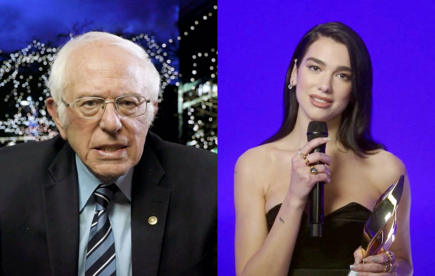 Bernie Sanders presented Dua Lipa with Billboard award, joking that “it’s time for new rules”